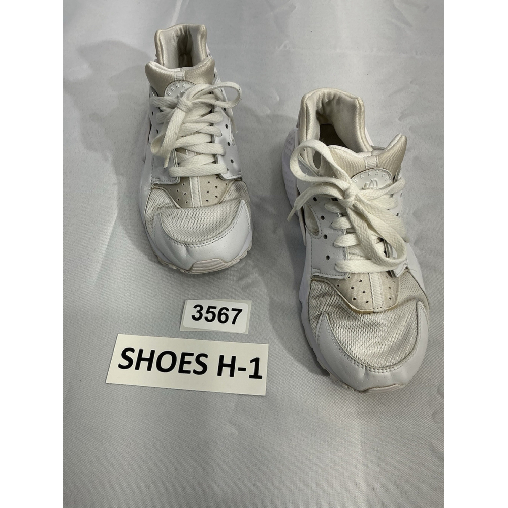 Youth Girl Huarache By Nike 6Y White Mesh Lace Up Sneakers